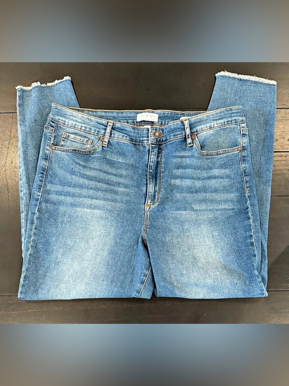 Sofia Jeans by Sofia Vergara Rosa Curvy Ankle Jeans in Blue Waist 16